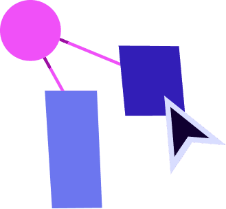 Abstract connected shapes, symbolizing how Kraken unlocks faster innovation and smart energy